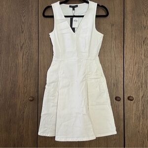 BR White Sleeveless Denim Dress